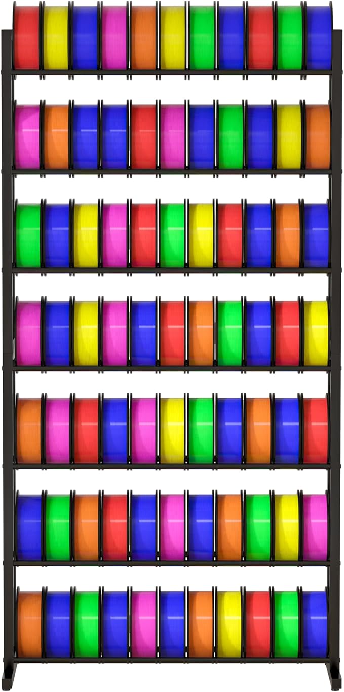 Piskyet 7-Tier Heavy Duty 3D Printer Filament Storage Rack, Large Capacity Spool Holder Shelves for 3D Printing Filaments, Perfect for Home Studio, Office, Workshop & 3D Printing Business (Shelf Only)