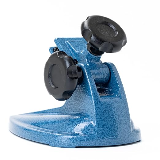PEC Tools Micrometer Stand, Holder for Micrometer Up to 4" | Non-Slip Clamping Pads, Professional Precision Grade, Cast Iron