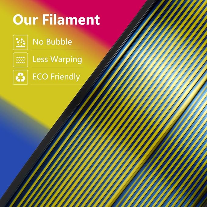 Kingroon Tricolor PLA Filament, Dualcolor Silk PLA Filament, Multicolor 3D Printer Filament, 1.75 mm, Dimensional Accuracy +/- 0.03 mm, 16kg Spool(35.2lbs) 16 Rolls, 16 Different Multicolor Filaments