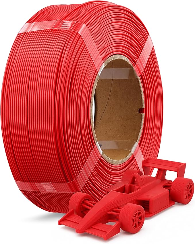 OVERTURE High Speed Refill PLA+ 3D Printer Filament 1.75mm, Upgraded Rapid PLA 2.0 with Enhanced Toughness & Stability, 1kg (2.2lb) Refilament for Bambu Lab (Fresh Red)