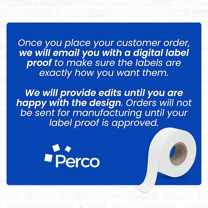 Custom Price and Date Labels - 6,000 Price Marking Labels for Perco Pro 2 Line Guns - Choose Color, Font and Imprint - 8 Rolls, 1 Sleeve - Made in USA