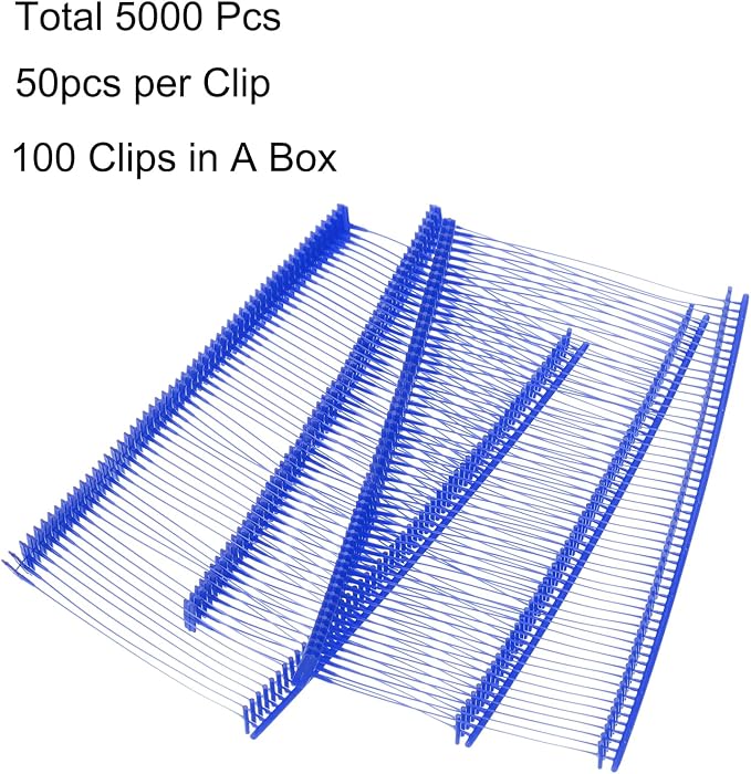 uxcell 50mm Tag Pins 2" Tagging Barbs Clothes Fasteners Tag Attachments for Clothes 5,000pcs, Blue