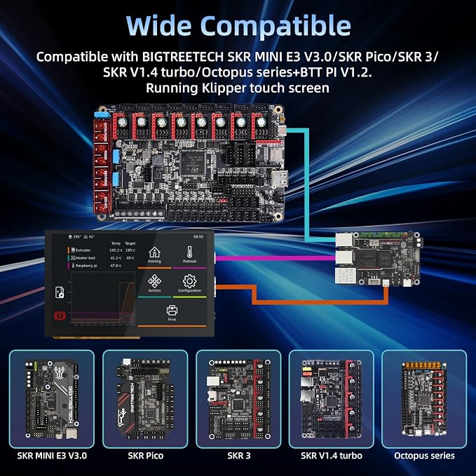 BIGTREETECH HDMI5 V1.2 Touchscreen Monitor 5 inch IPS LCD Display 800×480 for Raspberry-Pi 4B/3B, BTT Pi V1.2/Pi 2 Compatible with SKR Mini E3 V3.0/Octopus/Manta M4P/M5P SKR 3 to Running Klipper