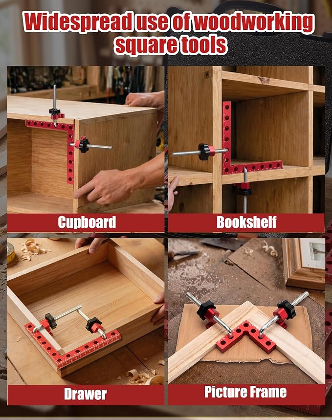 8Pack Corner clamps for woodworking, VEXTHYX 90 degree 5.5"x4 & 2.5"x4 clamping squares for right angle positioning, woodworking square clamp tools for cabinet, picture frame, box, drawers