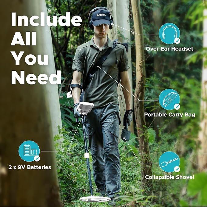 Metal Detector for Adults, 5 Professional Mode with Higher Accuracy 10” Waterproof Coil for Gold Detecting