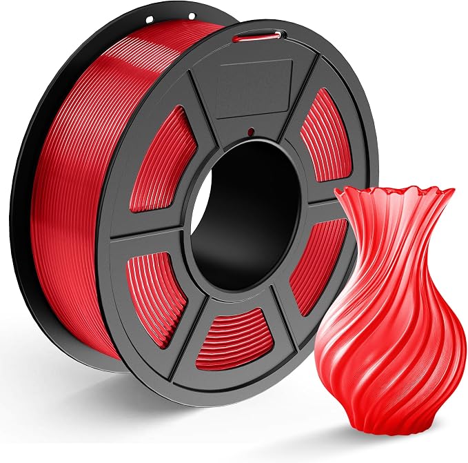 TECBEARS PLA 3D Printer Filament, PLA Filament 1.75mm, Neatly Wound 3D Printing Filament, Dimensional Accuracy +/- 0.02 mm, 1Kg Spool(2.2 lbs), Fits for Most FDM 3D Printers, PLA Transparent Red