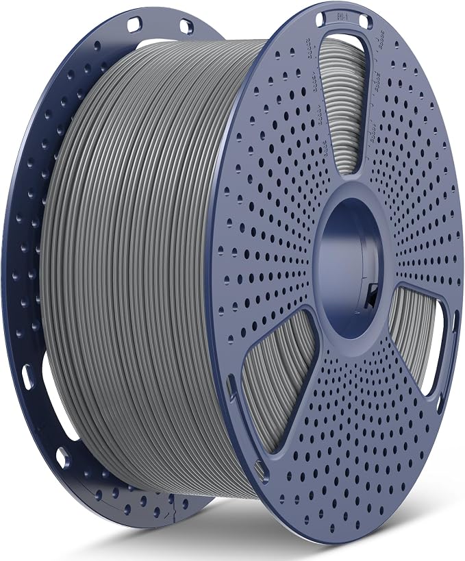 SUNLU 3KG PLA+2.0 3D Printer Filament, Large Spool PLA+ Filament 1.75mm, Tougher and Stronger, Dimensional Accuracy +/-0.02mm, 3KG(6.6lbs)/1 Spool, Grey
