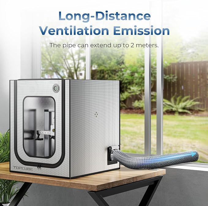 Adjustable Ventilation Kit for 3D Printer Enclosure, Fan Fume Exhaust Pipe Kit with Filter & Powerful Exhaust Fan, Efficient Ventilation, Exhaust Odors Smoke and Dust