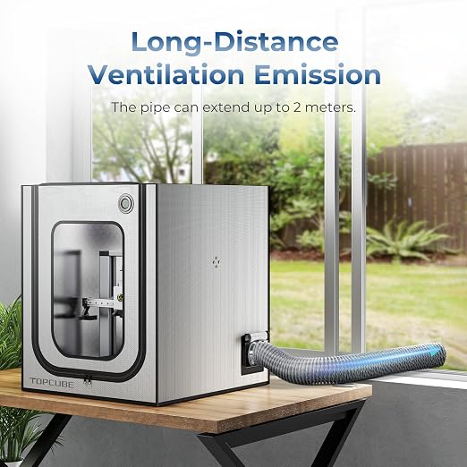TOPCUBE Adjustable Ventilation Kit with Powerful Exhaust Fan and Filter, Magnetic-Mount Exhaust Pipe Kit for 3D Printer Enclosure, Efficient Ventilation, Exhaust Odors Smoke and Dust