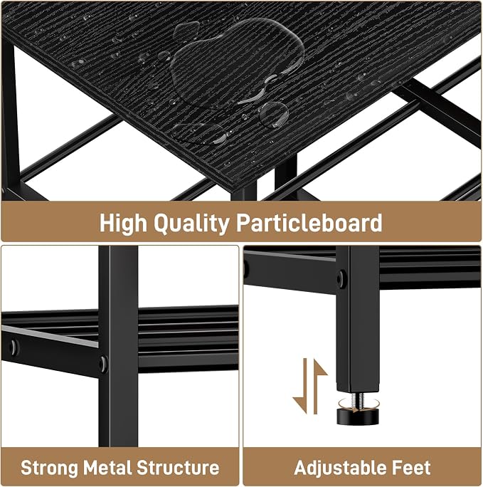 3D Printer Table with Filament Storage, Heavy Duty Metal 3D Printer Stand for 2 Printers, Anti-Vibration 3D Print Desk with Spool Holder for Workshop, Studio, Home Office