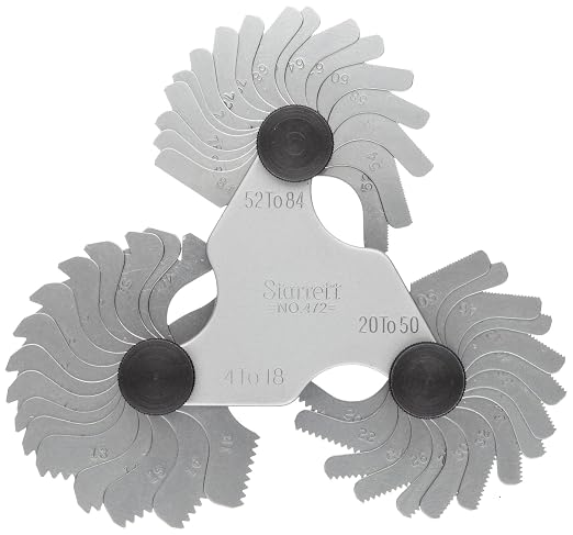 Starrett 473 Screw Pitch Gauge With Locking Device, 6-60 Threads Per Inch, 30 Leaves