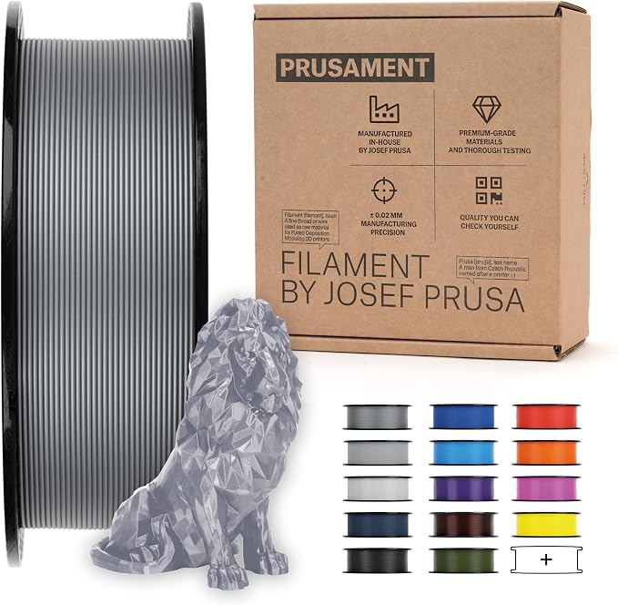 Prusament Premium PLA Blend My Silverness 1.75mm 970g Filament | PLA Blend filament with ±0.02 mm precision, low warping, and reliable, tangle-free printing for beginners and professionals.