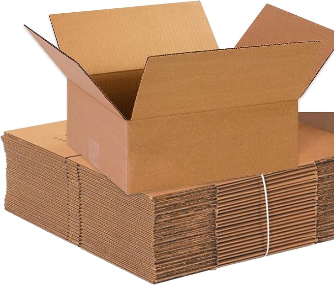 BOX USA Shipping Boxes 13"L x 11W x 5"H 25-Pack - Flat Corrugated Cardboard Box for Packing, Moving and Storage