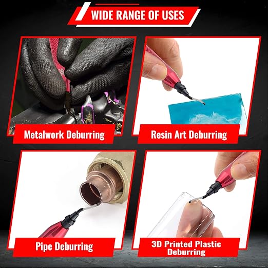 AFA Tooling - Deburring Tool with 21 High Speed Steel Blades - Works on Metal, Resin, PVC Pipes, Copper, Plastic and 3D Printed Edges - Plumbing & 3D Printing Burr Removal Reamer Tool