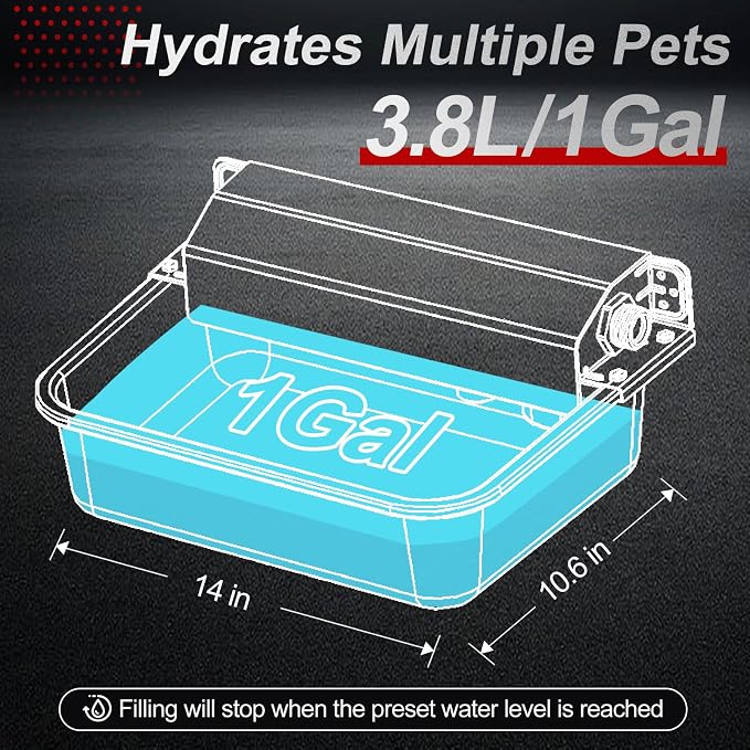 1Gal/3.8L Automatic Water Dispenser for Dogs, Patented Automatic Dog Water Bowl Dispenser, Stainless Steel Outdoor Water Bowl Dispenser for Livestock Chicken, Dog Water Feeder Fit 3/4'' GHT Faucet