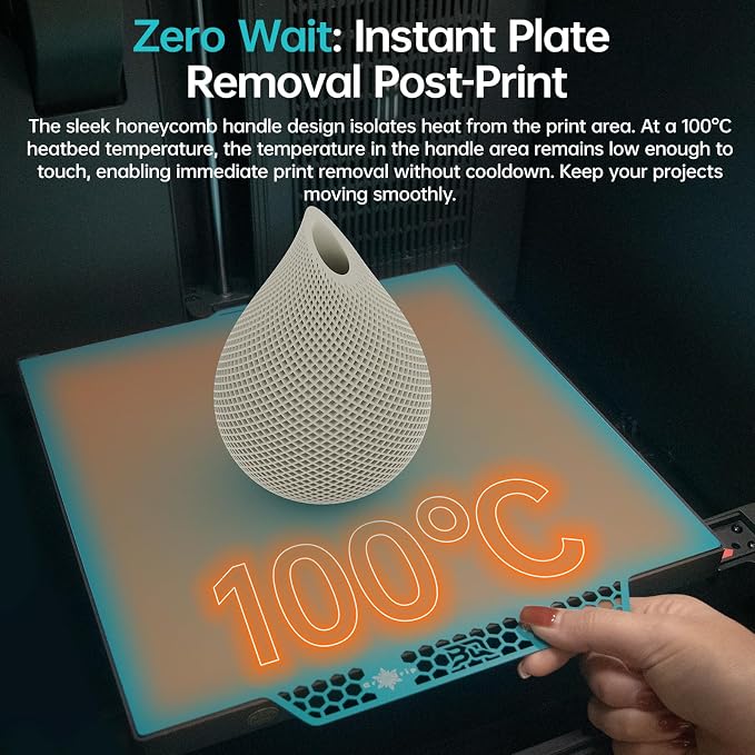 BIQU CryoGrip Pro Glacier Compatible with ELEGOO Centauri Carbon/Centauri Carbon 2 3D Printers 260x286.5mm CC/CC 2 Panda Build Plate Double Sided Upgrade Removable Surface Platform