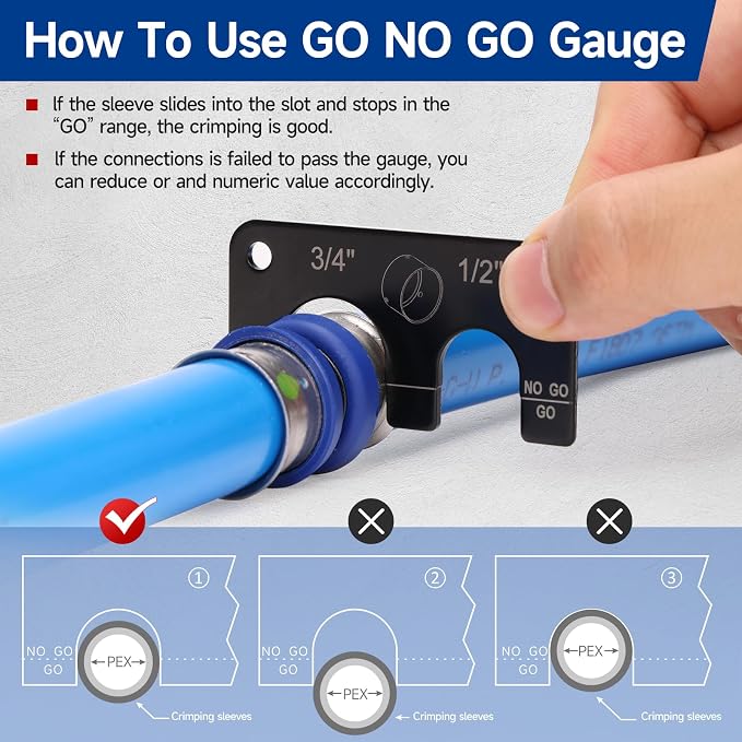 iCrimp Stainless Steel Pressing Sleeves Crimping Tool for PEX Pipe (3/4-Inch)