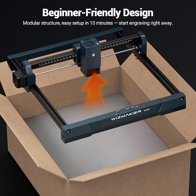 Laser Engraver 12000mW, Compact Desktop Engraving Cutting Machine for Wood DIY Crafts, Small Business STEM Makers, 300×300mm Work Area, for Home, Acrylic, Metal 12W Laser Cutter