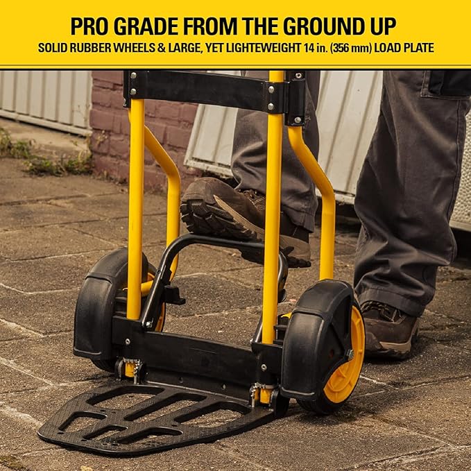 Stanley Heavy-Duty Folding Hand Truck & Dolly, 400 lbs. (181 kgs.) Capacity, Professional Grade, Compact, Lightweight & Slim Design, Easy Storage, Steel Frame, Ergonomic 3 Handle Design (SXWT-FT591)
