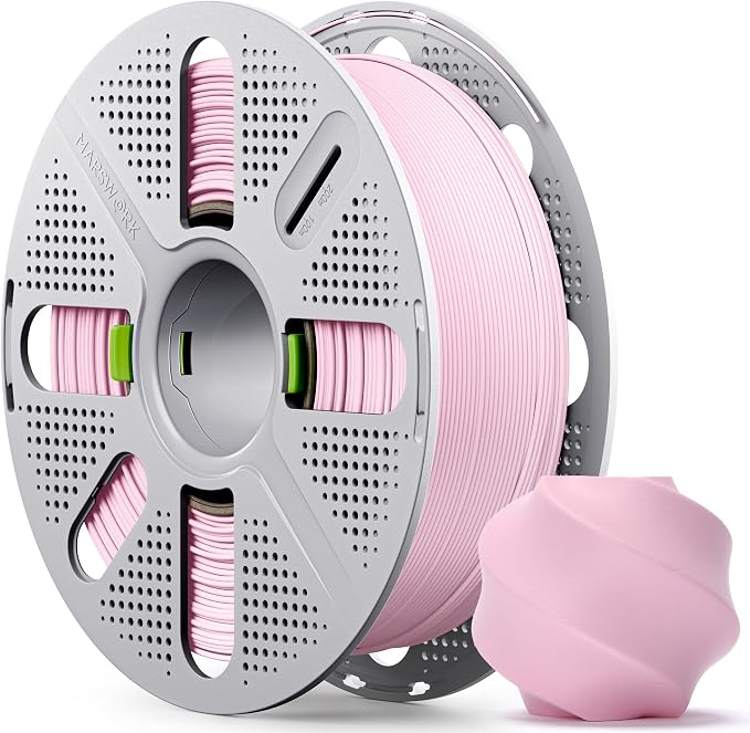 Matte PLA Filament with Quick-Swap Reusable Spool 1kg (2.2lbs), 1.75mm 3D Printing Filament, Compatible with Bambu Lab 3D Printers - Sakura Pink