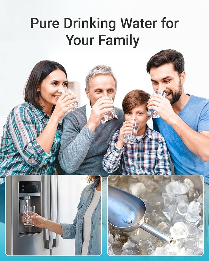 AQUA CREST DW80/90 Under Sink Water Filter, Replacement for Aqua-Pure® AP-DW80/90, AP-DWS1000, Kohler K-201-NA, Kohler K-202-NA, NSF/ANSI 42 Certified, 2 Pack, Model No.WF60-80/90