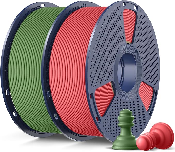 SUNLU High Speed Matte PLA 3D Printer Filament 1.75mm, Olive Green+Cherry Red