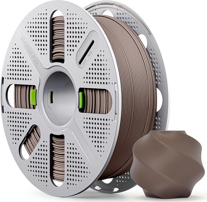 Dark Brown Matte PLA Filament with Quick-Swap Reusable Spool 1kg (2.2lbs), 1.75mm 3D Printing Filament, Compatible with Bambu Lab 3D Printers