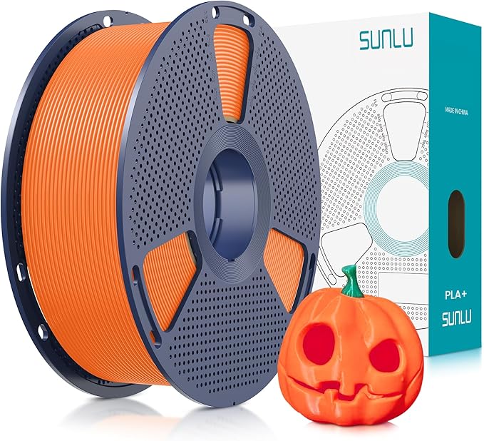 SUNLU PLA Plus Filament 1.75mm Orange 1KG, Neatly Wound 3D Printer Filament 1.75mm, PLA+ 1000g, Dimensional Accuracy +/- 0.02 mm, Fit Most FDM 3D Printers, 1kg Spool (2.2lbs)
