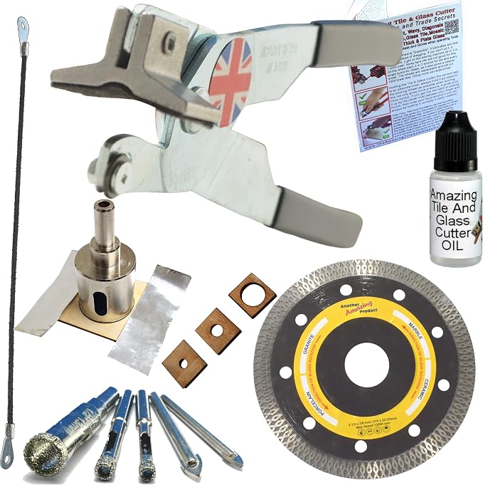 Tile Cutters Tile Cutting Kit 3 Tile Cutter Diamond Blade for Corners and Outlets in Porcelain Hacksaw Tile Blade For Notches in Tile Drill Bits For Grab Bars Hole Saw for Shower Pipe and Faucet Hole