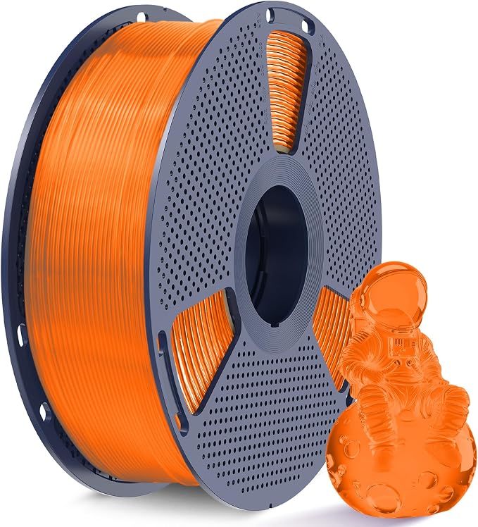 SUNLU TPU 3D Printer Filament 1.75mm, High Speed 95A TPU Filament, Flexible 3D Filament for Fast Printing, Dimensional Accuracy +/- 0.03mm,(1kg Clear Orange,95a TPU)