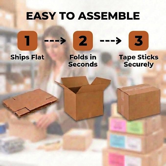 BOX USA Cube Shipping Boxes 16"L x 16"W x 16"H (25-Pack) - Medium Corrugated Cardboard Packaging Boxes for Shipping, Packing, Moving, and Storage at Home, Office, or Business