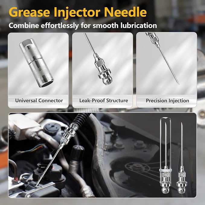 GEVEELIFE Upgraded Electric Battery Grease Gun + Grease Gun Accessory Kit