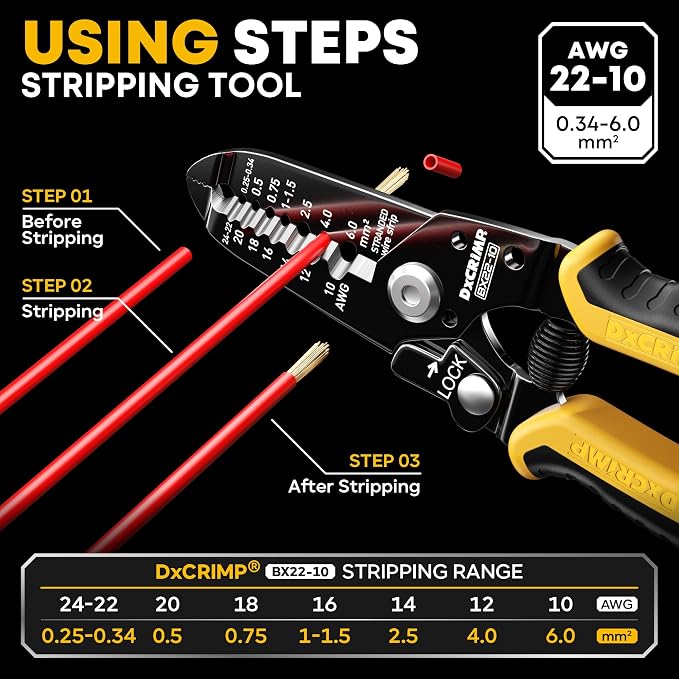 DT Series Connector Crimping Tool Kit, 2-12 Pin Waterproof Connectors, Size 16 Stamped Contacts (22-14 AWG), Ratcheting Crimper Stripper & Removal Tools for Auto, Compatible with Deutsch DT