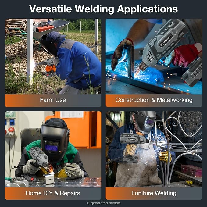 Sakerplus Portable Welding Machine, Handheld Welder Machine 110V, ARC Portable Welder with IGBT Inverter 5 Variable Current Adjustment, 30pcs 3/32" Wire Rods, Welding Helmet, Carrying Case Included