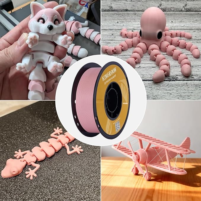 Kingroon High Speed PLA 3D Printer Filament 1.75mm, 3D Printer Rapid Filament for 30-600mm/s Hyper Printing Filament, Dimensional Accuracy +/- 0.03 mm, 1kg Plastic Spool(2.2lbs) (Pink)
