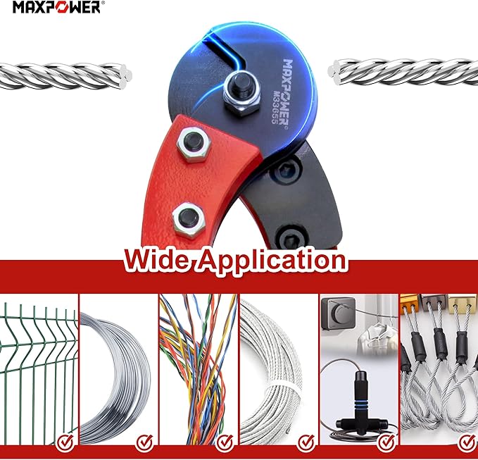 MAXPOWER Wire Cutters, 24-Inch Heavy Duty Wire Rope Cutter, Heavy Duty Strength Steel Cable Cutter for Hard Wire Ropes, Stainless Steel Wires