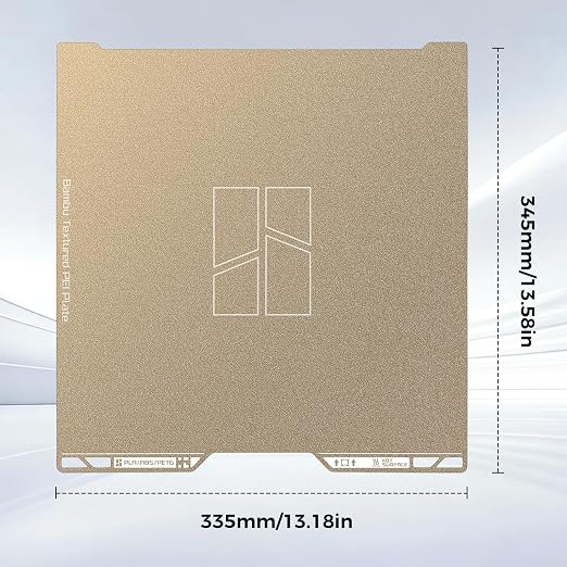 ENOMAKER Bamboo Original H2C PEI Build Plate, Textured Print Bed Surface, Strong Adhesion,Self-Release When Cooled,Flexible Steel Plate,Dual Side Sheet for Bambu Lab 3D Printer H2 Heat Bed 34.5x33.5cm