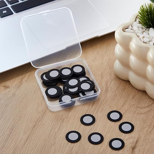 Kingdder 100 Pcs 3D Magnetic Tracking Dot for Scanner Scanning Reference Point Marker Diffuse Reflection Positioning Targets for 3D Scanning (Inner 12.0 mm Outer 19 mm)