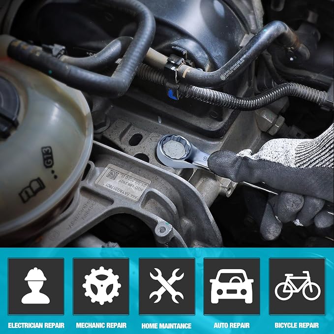 DURATECH 9/16" Combination Wrench, SAE, CR-V Constructed with Mirror Polish, 12-Point, 15-Degree Offset