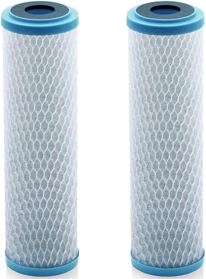 Universal KDF 55/Activated Carbon Water Filter Cartridge - 10 Micron - Replacement 10 inch CTO Water Purifier Filter, (NSF 42 Certified) (2-pack)