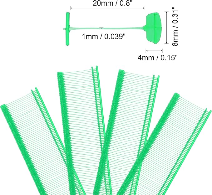 uxcell 5000pcs 0.8 Inch(20mm) Micro Tagging Gun Fasteners, Tag Pins Clothing Tagging Barbs Attachments Plastic Garment Price Tag Barb for Clothes, Green