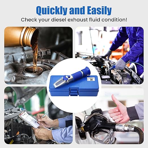 DEF Refractometer 0-40% AdBlue Diesel Exhaust Fluid Urea Concentration Refractometer Hand Held Refractometer with ATC for Automotive Diesel, Made of Copper Not Cheap Aluminum (Model AMR001)