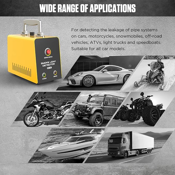 Smoke Leak Detector Locator SDT101 EVAP Fuel Leak Detectors Car Smoke Machine Leak Detector Car Pipe Leakage Tester EVAP Smoke Tester for 12V All Vehicles