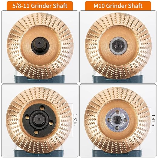Pomsare 3PCS Angle Grinder Polishing Pad, Wood Carving Disc Set for 4 1/2 Inch Angle Grinder, Heavy Duty Wood Sanding Disk Grinding Wheel, Stump Grinder Attachments for Wood Cutting Shaping