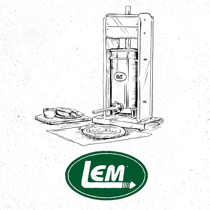 LEM Products MightyBite 15 lb Vertical Sausage Stuffer, Stainless Steel Meat Stuffer Machine for Home Kitchen Use, Large-Batch Sausage Maker with Air-Release Piston and Stuffing Tubes