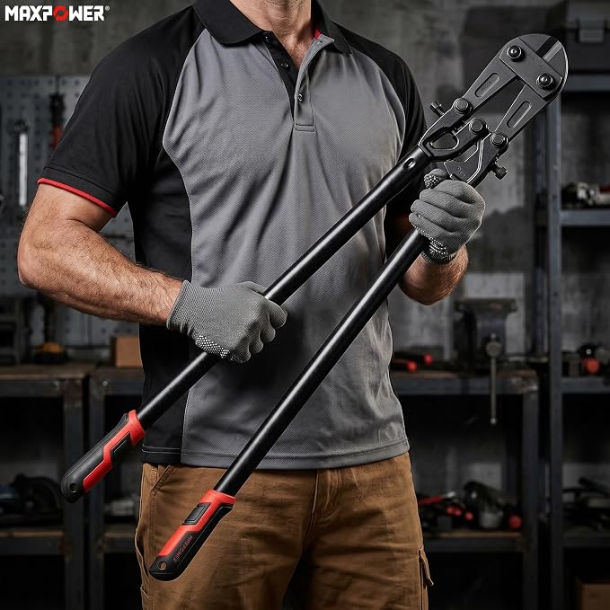 MAXPOWER 36-inch Bolt Cutter, Drop Forged Cr-Mo Adjustable Jaws, Heavy Duty Bolt Cutter for Cuting Chains, Wire, Screw, Rivet