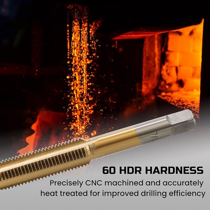 Anfrere Brass Coated 80pcs SAE & Metric Tap and Die Set, Metric Standard Rethreading Tool Kit, Coarse and Fine Threads for Cutting External and Internal Threads, Essential Repair Tool Kit with Case
