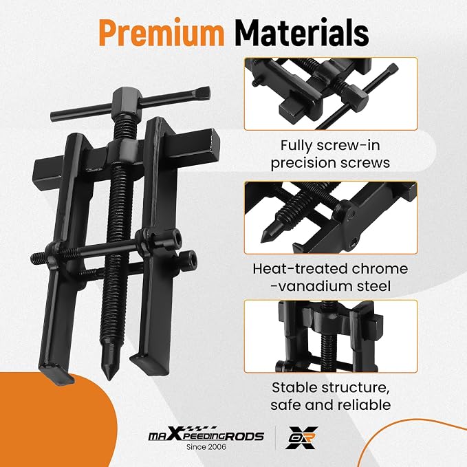 maXpeedingrods 2 Jaw Bearing Puller 2'' 3'' 4'' 6'', Adjustable Two Jaws Bearing Puller Tool, CRV Steel Bearing Gear Remover Separator Tool for Removing Bearings, Pulleys, Flywheels, 4PCS