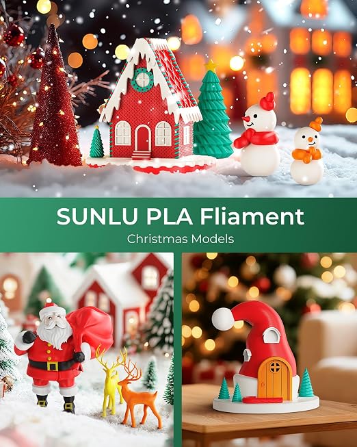 250g PLA Filament 1.75mm Bundle, SUNLU 3D Printer Filament Neatly Wound, Individually Vacuum Packed, 250g Spool, 8 Rolls, White+Red+Orange+Yellow+Green+Blue+Cyan+Purple