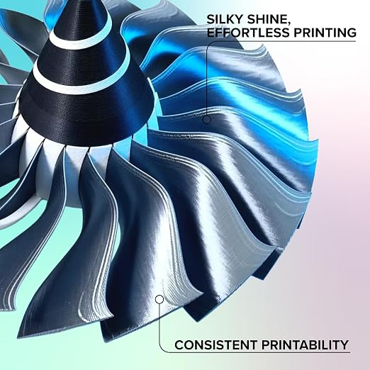 Polymaker Panchroma Silk PLA Filament 1.75mm for 3D Printing, 1kg, Chrome | Neatly Wound, High-Gloss Finish PLA, Easy Print & Smooth Feeding, Compatible with Bambu Lab & Most 3D Printers